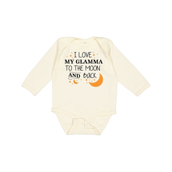 Inktastic I Love My Glamma to the Moon and Back Boys or Girls Long Sleeve Baby Bodysuit