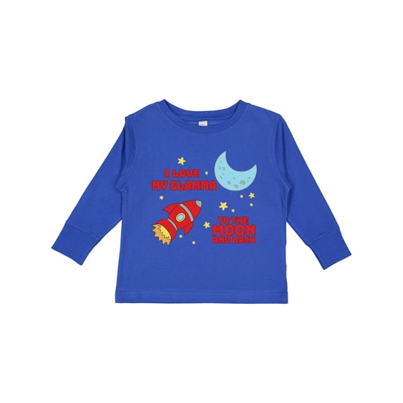 Inktastic I Love My Glamma to the Moon and Back Boys or Girls Long Sleeve Toddler T-Shirt