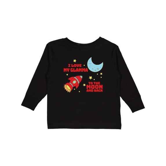 Inktastic I Love My Glamma to the Moon and Back Boys or Girls Long Sleeve Toddler T-Shirt