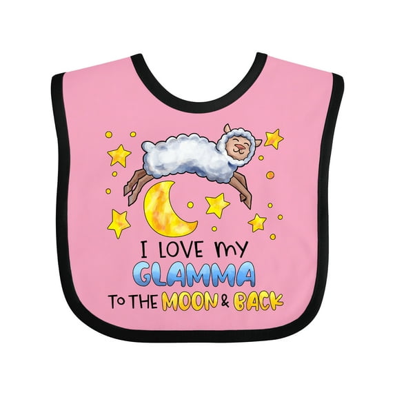 Inktastic I Love My Glamma to the Moon and Back Cute Sheep Boys or Girls Baby Bib