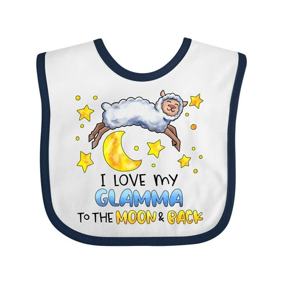 Inktastic I Love My Glamma to the Moon and Back Cute Sheep Boys or Girls Baby Bib