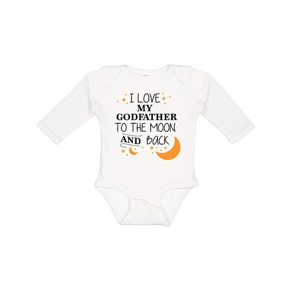 Inktastic I Love My Godfather to the Moon and Back Boys or Girls Long Sleeve Baby Bodysuit