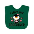 thumbnail image 1 of Inktastic I Love My Godfather with Cute Penguin and Hearts Girls Baby Bib, 1 of 4