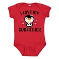 thumbnail image 1 of Inktastic I Love My Godfather with Cute Penguin and Hearts Girls Baby Bodysuit, 1 of 5