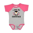 thumbnail image 1 of Inktastic I Love My Godfather with Cute Penguin and Hearts Girls Baby Bodysuit, 1 of 5