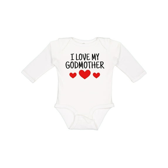 Inktastic I Love My Godmother Boys or Girls Long Sleeve Baby Bodysuit