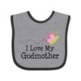 thumbnail image 1 of Inktastic I Love My Godmother Girls Baby Bib, 1 of 4