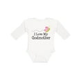 thumbnail image 1 of Inktastic I Love My Godmother Girls Long Sleeve Baby Bodysuit, 1 of 5