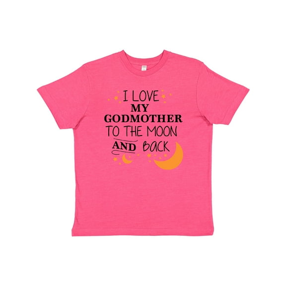 Inktastic I Love My Godmother To The Moon and Back Youth T-Shirt