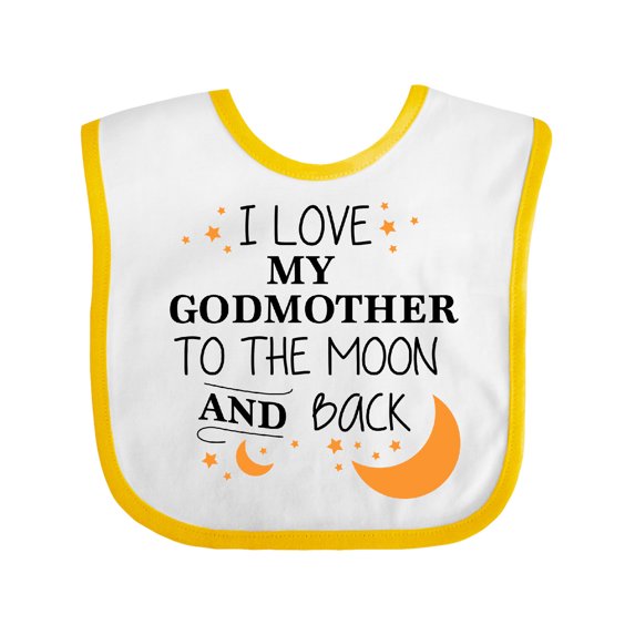 Inktastic I Love My Godmother to the Moon and Back Boys or Girls Baby Bib