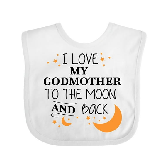 Inktastic I Love My Godmother to the Moon and Back Boys or Girls Baby Bib