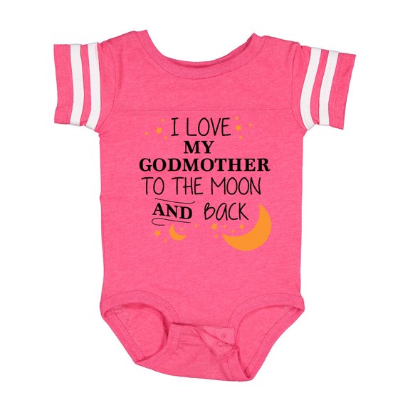 Inktastic I Love My Godmother to the Moon and Back Boys or Girls Baby Bodysuit