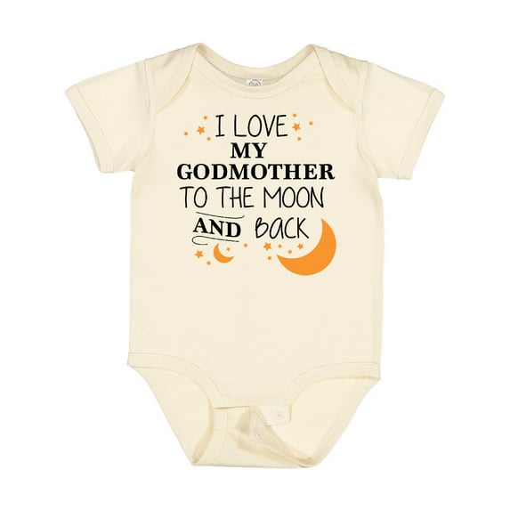 Inktastic I Love My Godmother to the Moon and Back Boys or Girls Baby Bodysuit
