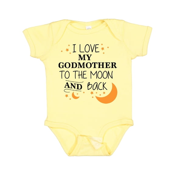 Inktastic I Love My Godmother to the Moon and Back Boys or Girls Baby Bodysuit