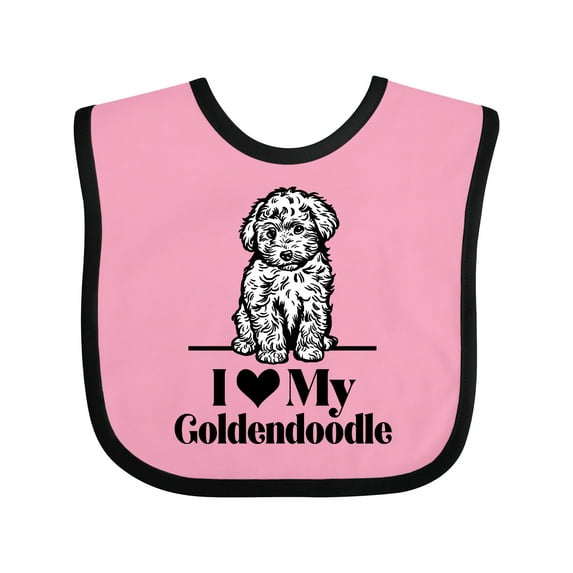 Inktastic I Love My Goldendoodle Dog Boys or Girls Baby Bib