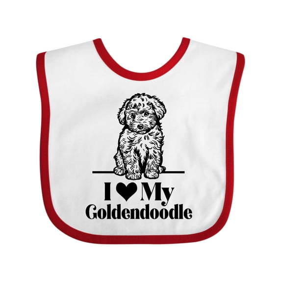 Inktastic I Love My Goldendoodle Dog Boys or Girls Baby Bib