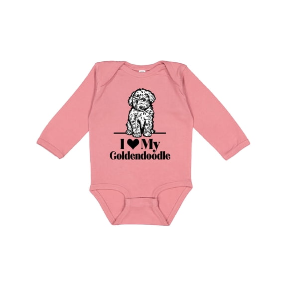 Inktastic I Love My Goldendoodle Dog Boys or Girls Long Sleeve Baby Bodysuit