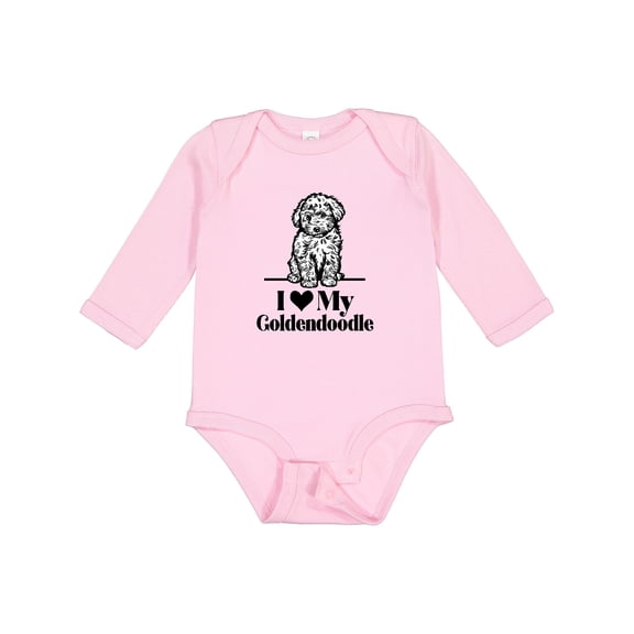 Inktastic I Love My Goldendoodle Dog Boys or Girls Long Sleeve Baby Bodysuit
