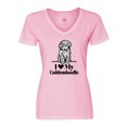 thumbnail image 1 of Inktastic I Love My Goldendoodle Dog Women's V-Neck T-Shirt, 1 of 5