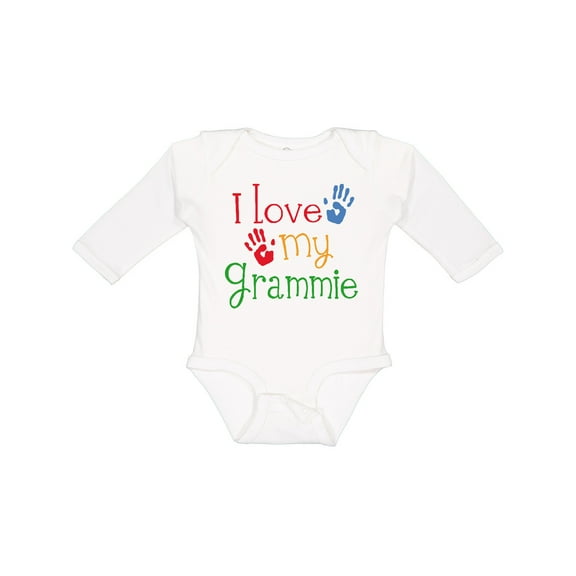 Inktastic I Love My Grammie Boys or Girls Long Sleeve Baby Bodysuit
