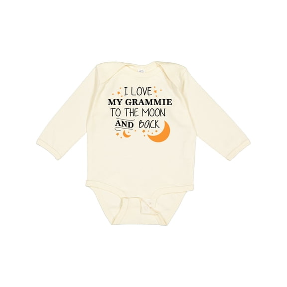 Inktastic I Love My Grammie to the Moon and Back Boys or Girls Long Sleeve Baby Bodysuit