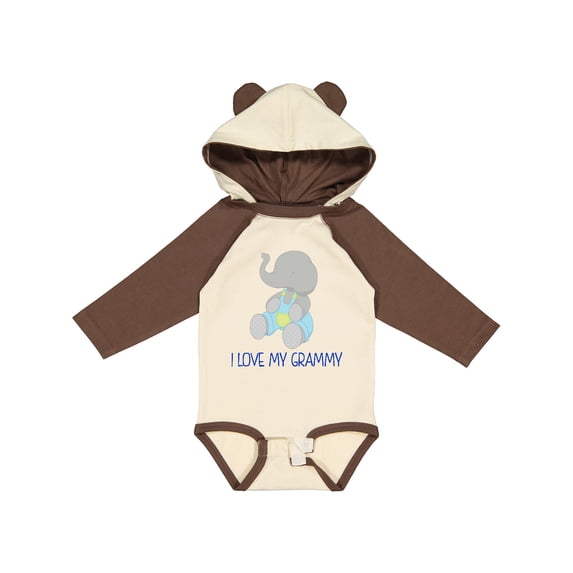 Inktastic I Love My Grammy Elephant Boys or Girls Long Sleeve Baby Bodysuit