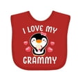 thumbnail image 1 of Inktastic I Love My Grammy with Cute Penguin and Hearts Girls Baby Bib, 1 of 4