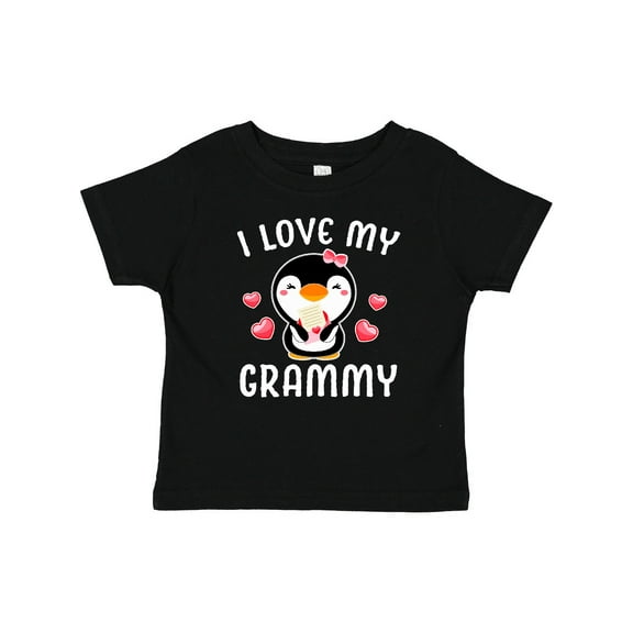 Inktastic I Love My Grammy with Cute Penguin and Hearts Girls Baby T-Shirt
