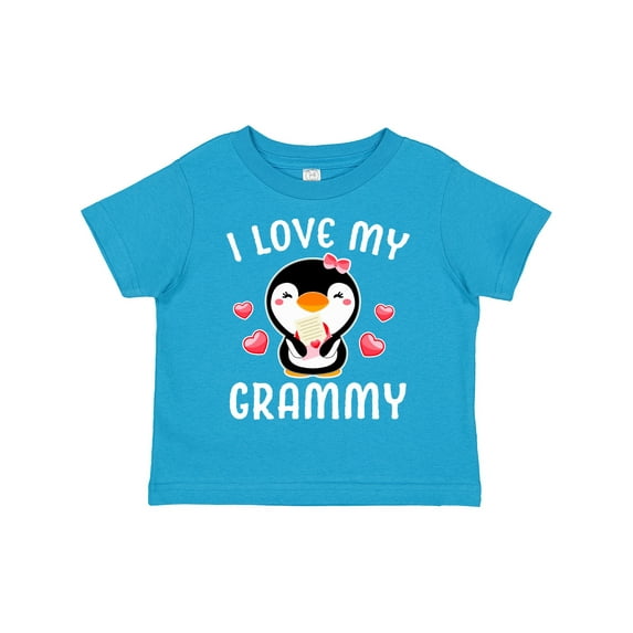 Inktastic I Love My Grammy with Cute Penguin and Hearts Girls Toddler T-Shirt