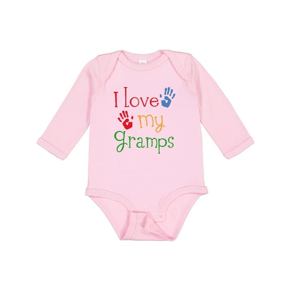 Inktastic I Love My Gramps Cute Grandkids Boys or Girls Long Sleeve Baby Bodysuit