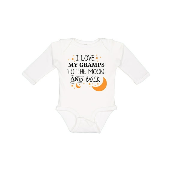 Inktastic I Love My Gramps To The Moon and Back Boys or Girls Long Sleeve Baby Bodysuit