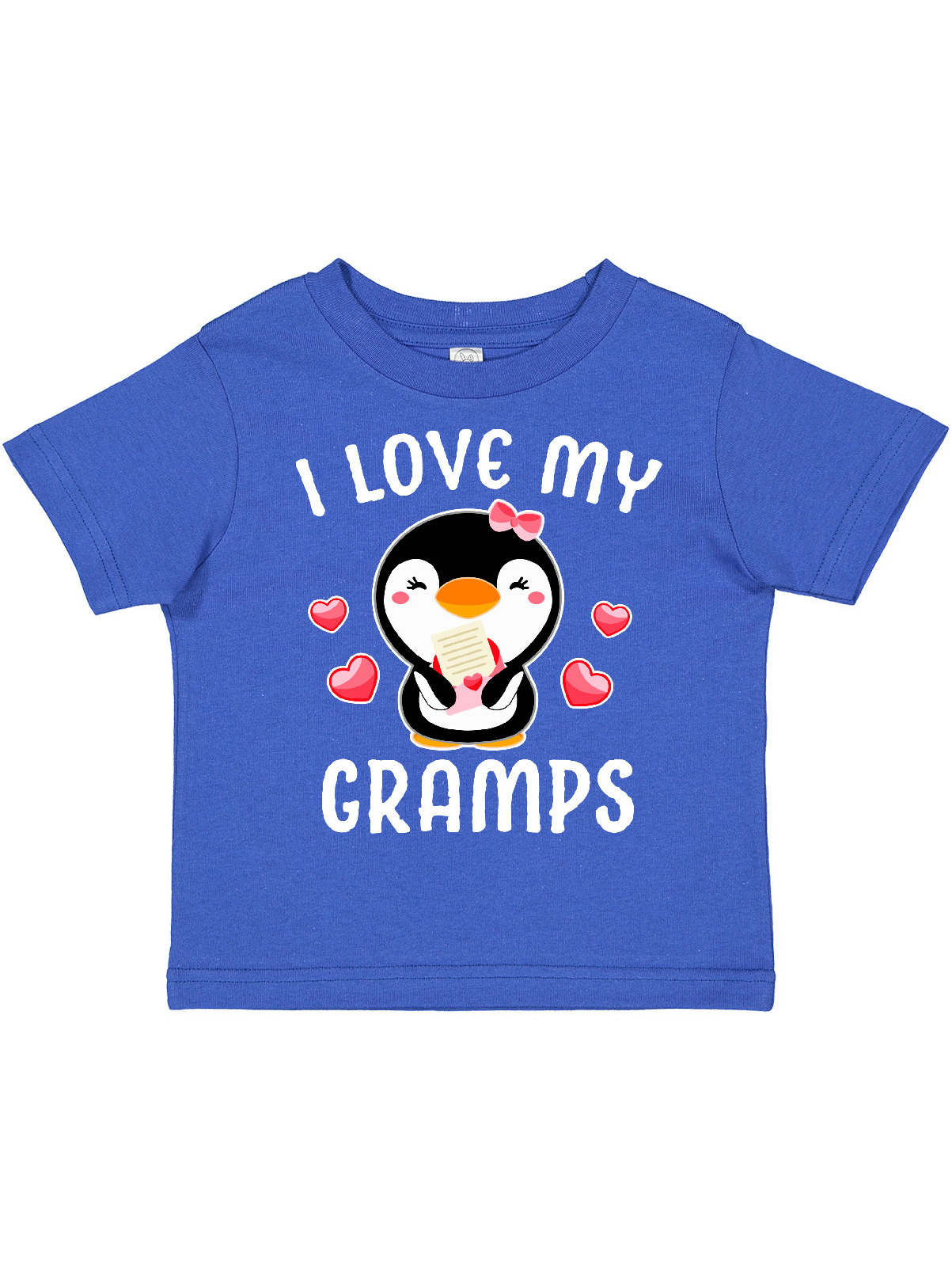 Inktastic I Love My Gramps with Cute Penguin and Hearts Girls Toddler  T-Shirt