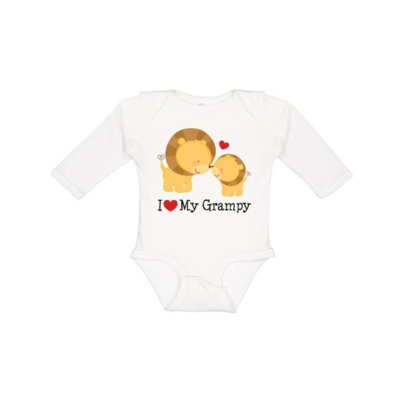 Inktastic I Love My Grampy grandkids Boys or Girls Long Sleeve Baby Bodysuit