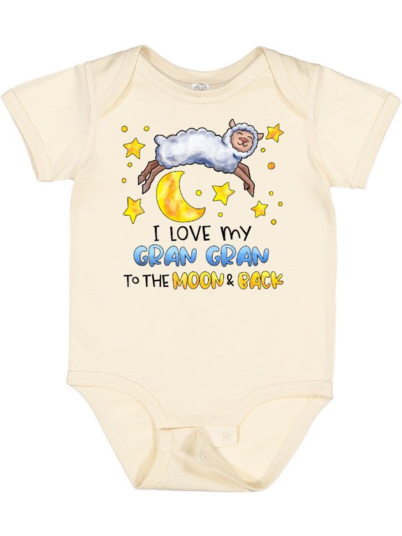 I Love My Gran Gran to the Moon and Back Cute Sheep Boys or Girls Baby Bodysuit