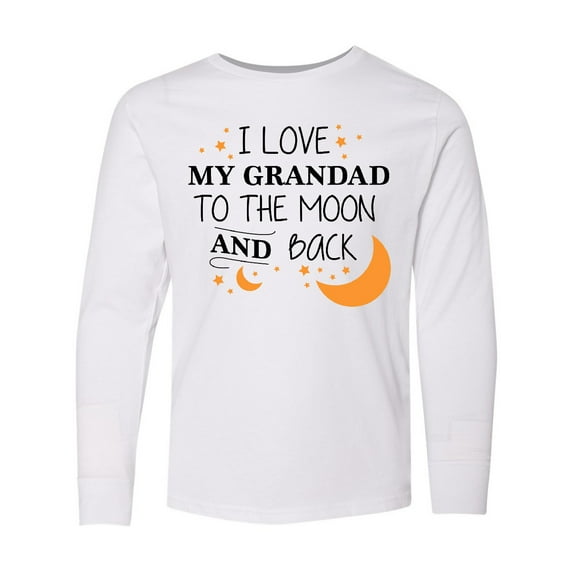 Inktastic I Love My Grandad To The Moon and Back Long Sleeve Youth T-Shirt