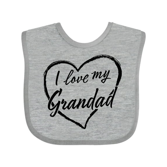 Inktastic I Love My Grandad in Black Chalk Heart Boys or Girls Baby Bib