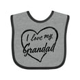 thumbnail image 1 of Inktastic I Love My Grandad in Black Chalk Heart Boys or Girls Baby Bib, 1 of 4
