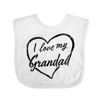 Inktastic I Love My Grandad in Black Chalk Heart Boys or Girls Baby Bib