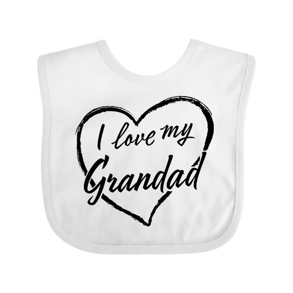 Inktastic I Love My Grandad in Black Chalk Heart Boys or Girls Baby Bib