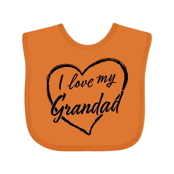 Inktastic I Love My Grandad in Black Chalk Heart Boys or Girls Baby Bib