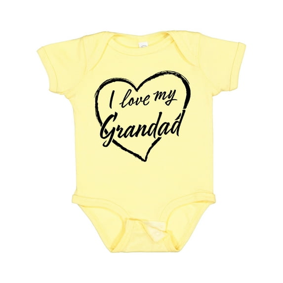 Inktastic I Love My Grandad in Black Chalk Heart Boys or Girls Baby Bodysuit