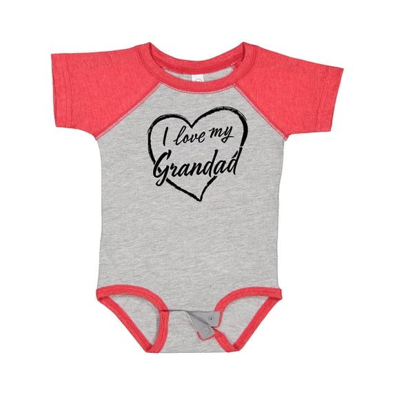 Inktastic I Love My Grandad in Black Chalk Heart Boys or Girls Baby Bodysuit