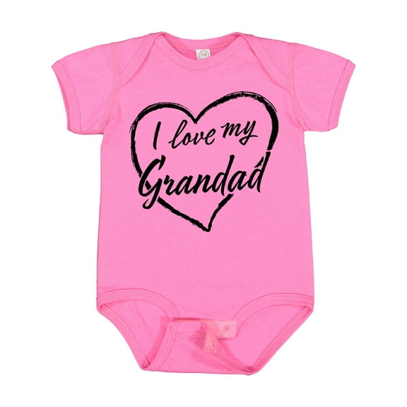 Inktastic I Love My Grandad in Black Chalk Heart Boys or Girls Baby Bodysuit