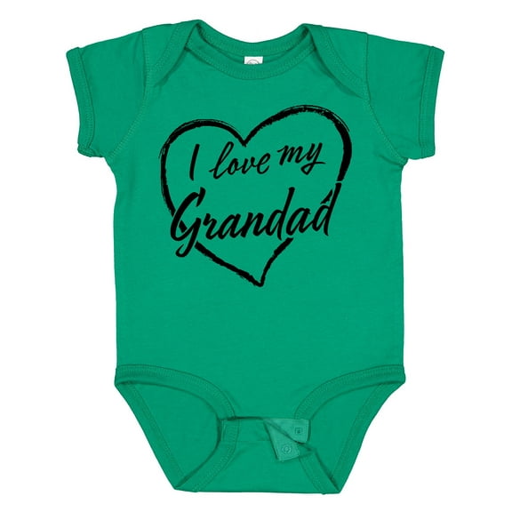 Inktastic I Love My Grandad in Black Chalk Heart Boys or Girls Baby Bodysuit