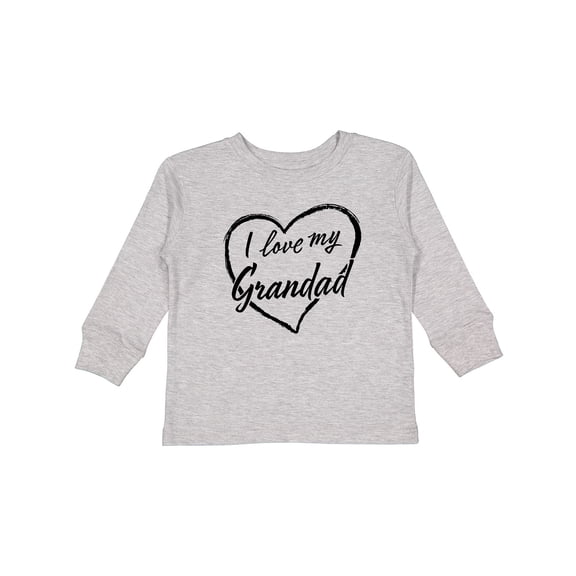 Inktastic I Love My Grandad in Black Chalk Heart Boys or Girls Long Sleeve Toddler T-Shirt