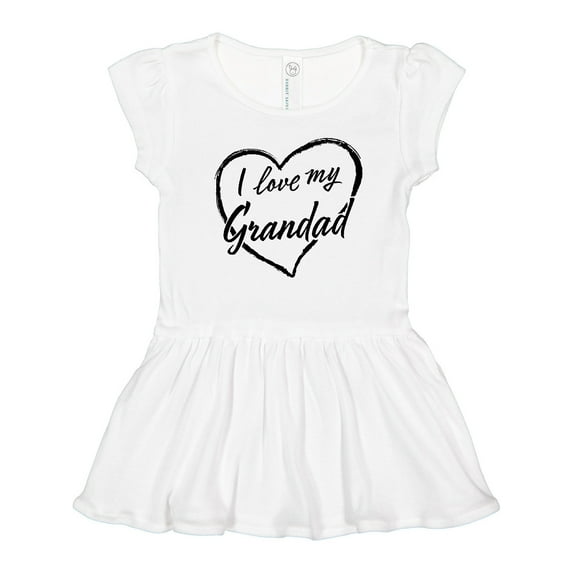 Inktastic I Love My Grandad in Black Chalk Heart Girls Toddler Dress