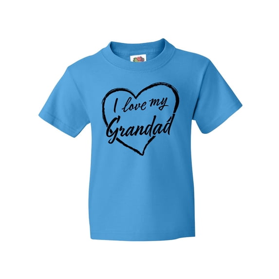 Inktastic I Love My Grandad in Black Chalk Heart Youth T-Shirt
