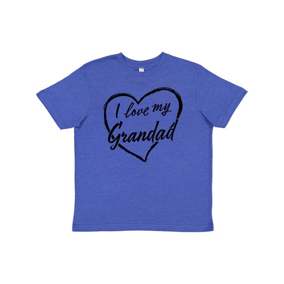 Inktastic I Love My Grandad in Black Chalk Heart Youth T-Shirt