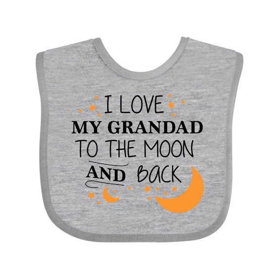 Inktastic I Love My Grandad to the Moon and Back Boys or Girls Baby Bib