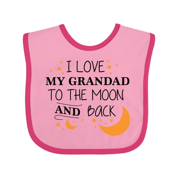 Inktastic I Love My Grandad to the Moon and Back Boys or Girls Baby Bib